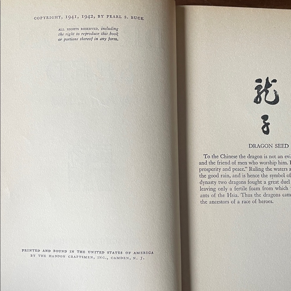 2 PEARL S BUCK Vintage Distressed Books Fighting Angel + Dragon Seed - Picture 14 of 14